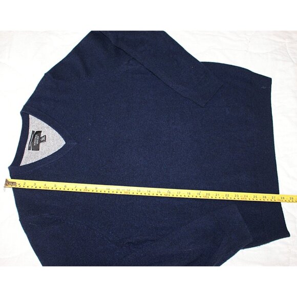 Nordstrom Men’s Shop Cashmere V-Neck Pullover in Navy, size Large, Oversize - Picture 7 of 9